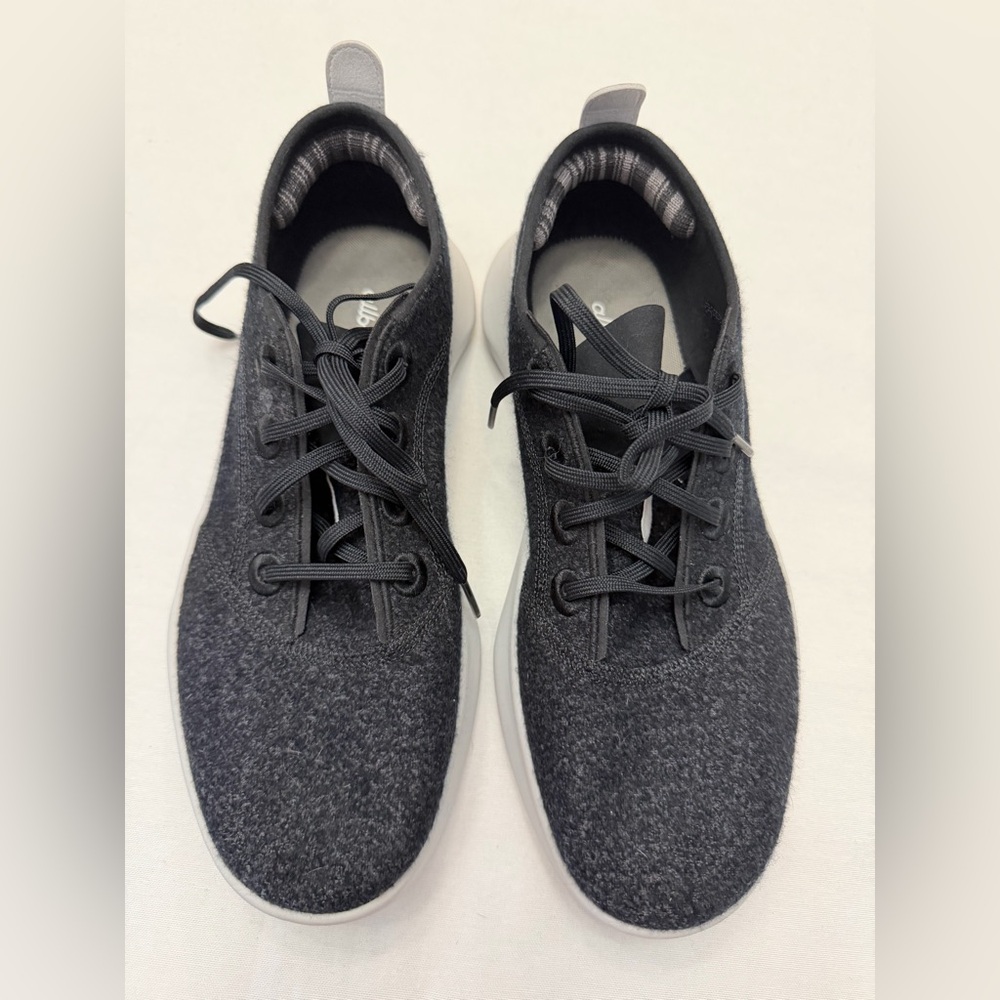 Allbirds 4.04 Sneakers Womens Size 8 Black Gray Merino Wool Lace Up